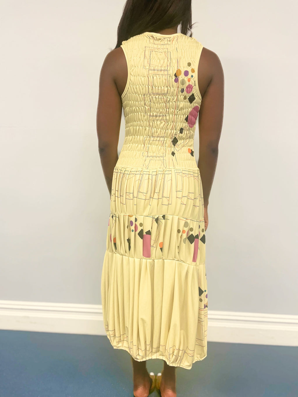 Pleated jersey dress