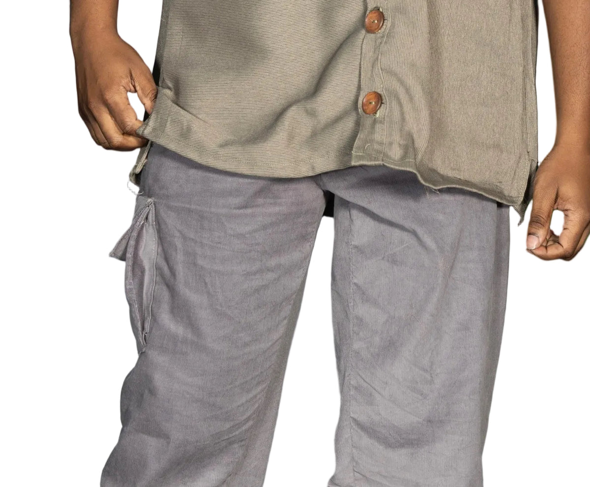 Grey corduroy cargo pants