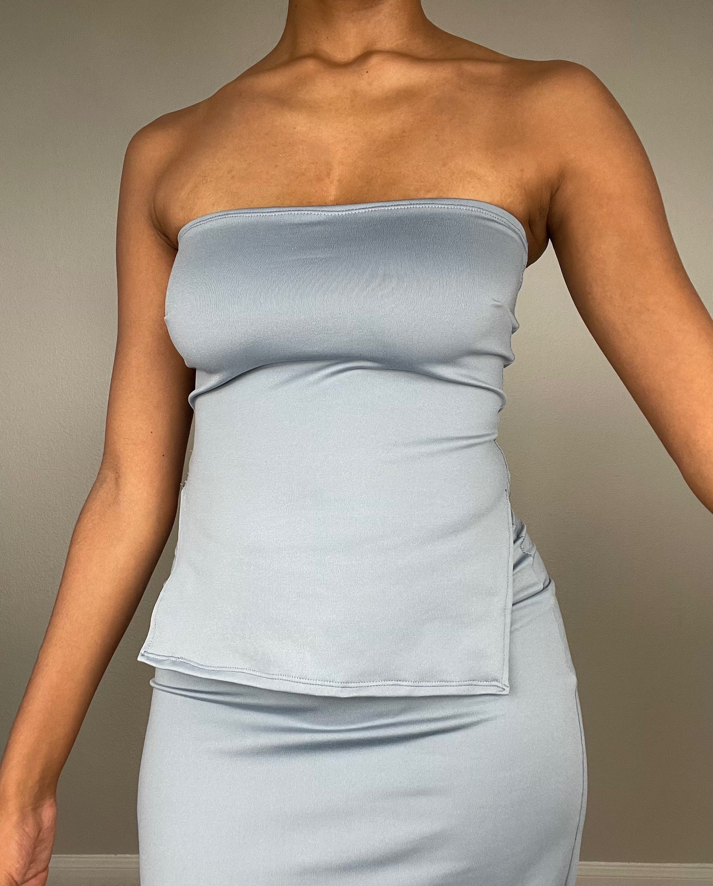 Strapless bandeau drop top