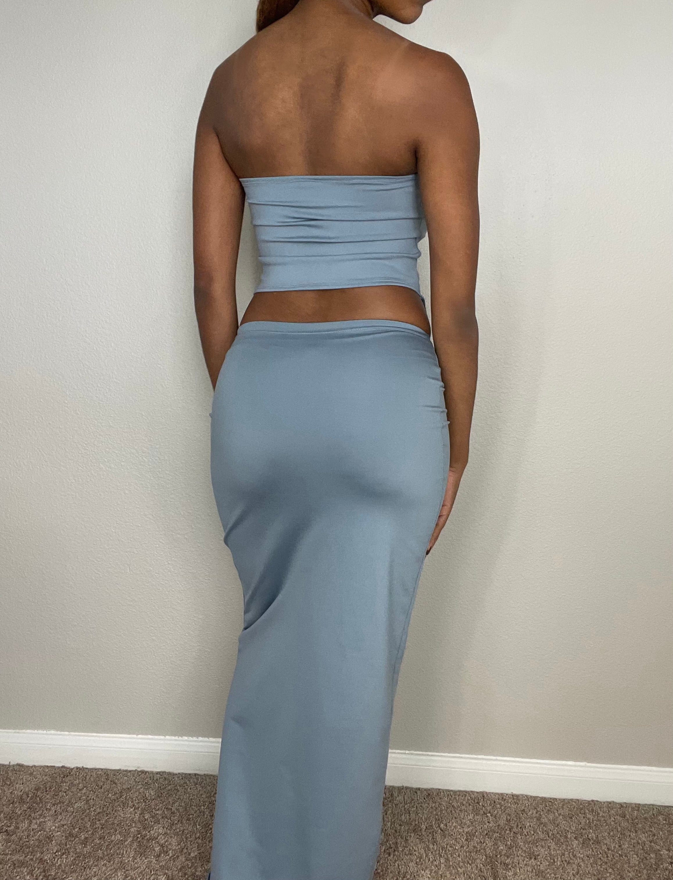 Strapless bandeau drop top