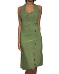 Green olive slip dress
