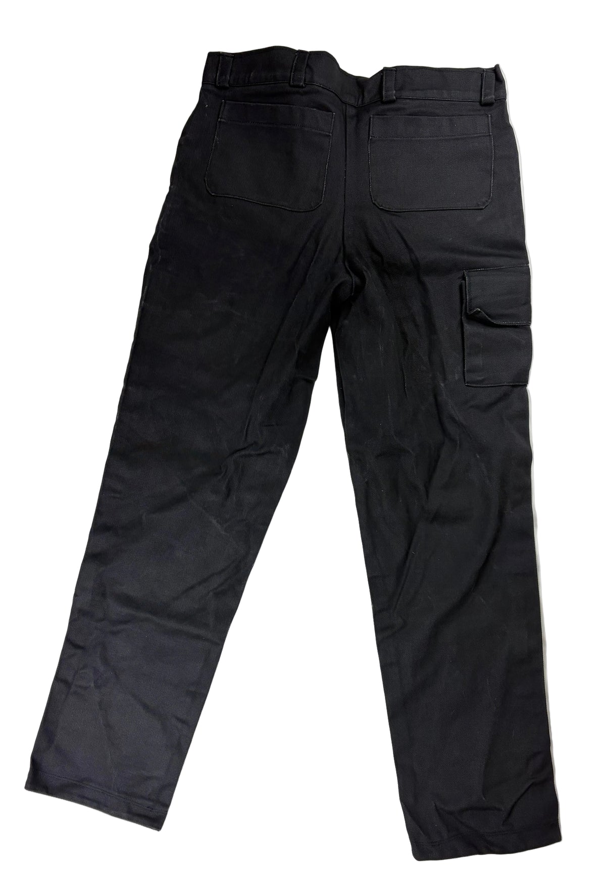 Black denim cargo pants